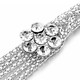 48" Diamante Mesh Belt with Flower Charms Chain Waist Belt for Women Fashion Accessory - Gold Silver